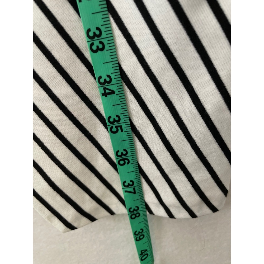 ZARA Trafaluc Bodycon Striped Midi Dress Women S Black White Short Sleeve Sheath - Picture 5 of 10